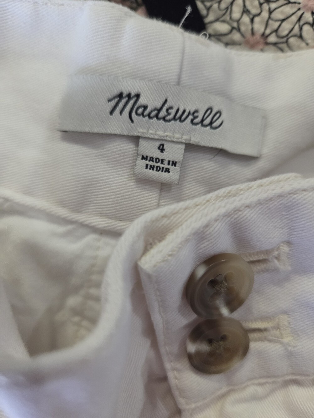 Madewell Pleated Wide-Leg Chino Pants in Tile White - Size 4 - Picture 5 of 7